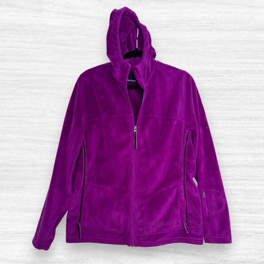 Marmot Reactor Fleece Hoodie Purple Full Zip Soft Plush Jacket Women’s S